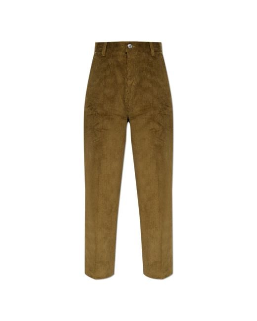 AMI Green Corduroy Trousers for men