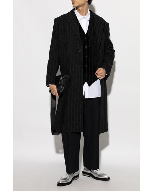 Yohji Yamamoto Black Vest With Striped Pattern for men