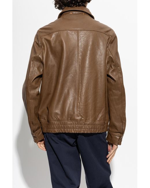 Paul Smith Blue Leather Jacket for men