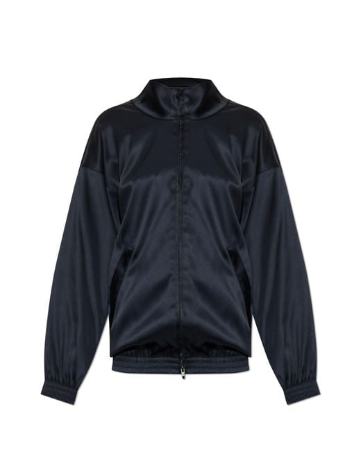 Balenciaga Blue Jacket With Stand-Up Collar