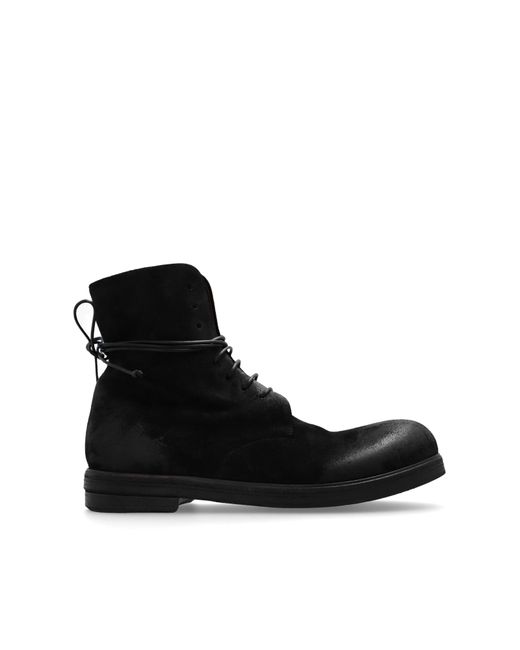 Marsèll Black Leather Ankle Boots 'Zucca Zeppa Lace Up' for men
