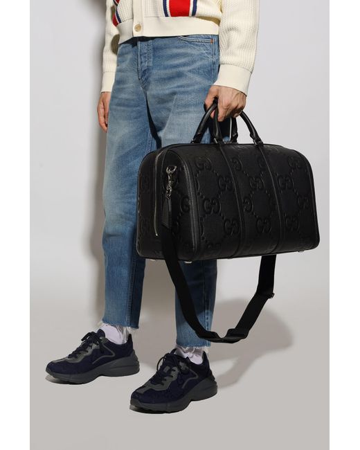 Gucci men's black shop duffle bag
