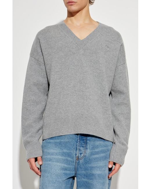 AMI Gray Sweater With Logo