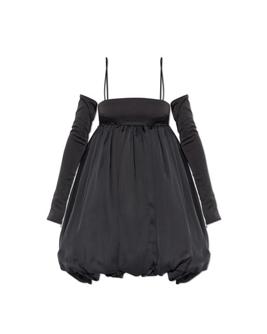 ROTATE BIRGER CHRISTENSEN Black Off-Shoulder Dress
