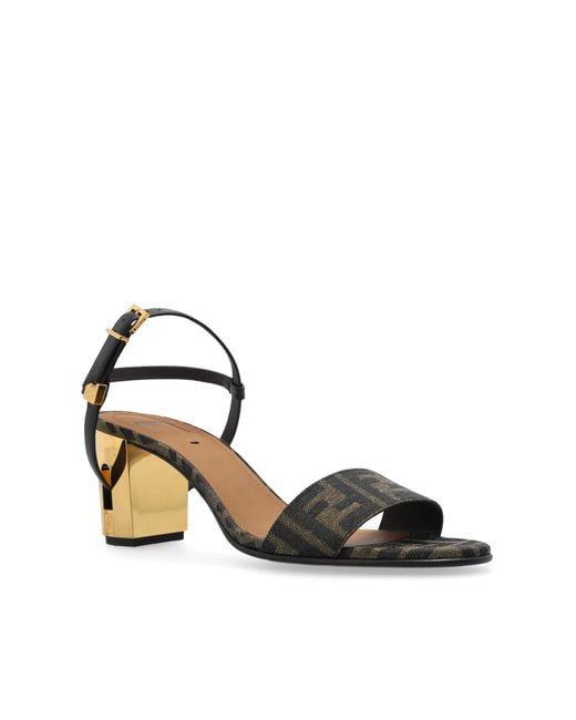 Fendi Brown Heeled Sandals