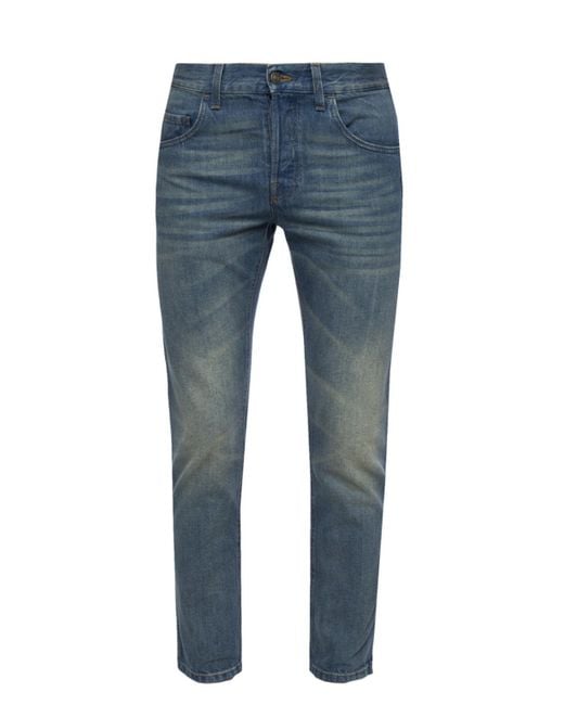 Gucci Blue Embroidered Tiger Head Jeans for men