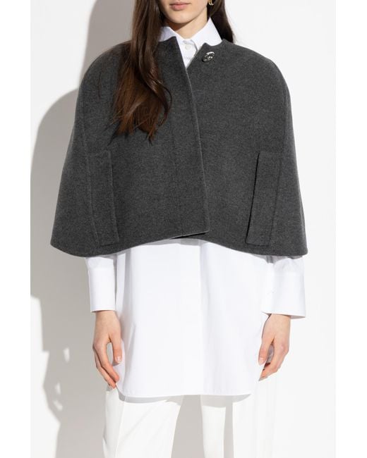 Givenchy Black Short Wool Poncho