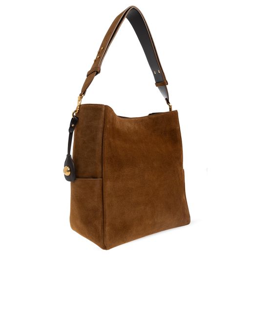 AMI Brown Suede Shopper Bag