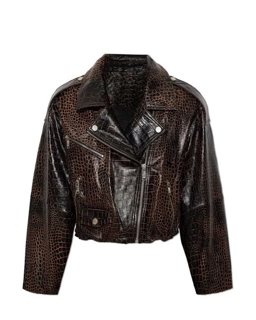 Gestuz Black Leather Jacket 'Gzcesi'