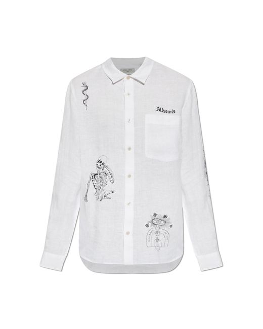 AllSaints White "Terror" Shirt for men