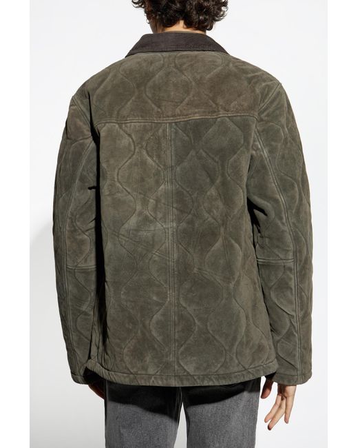 AllSaints Green Suede Jacket Dakota for men