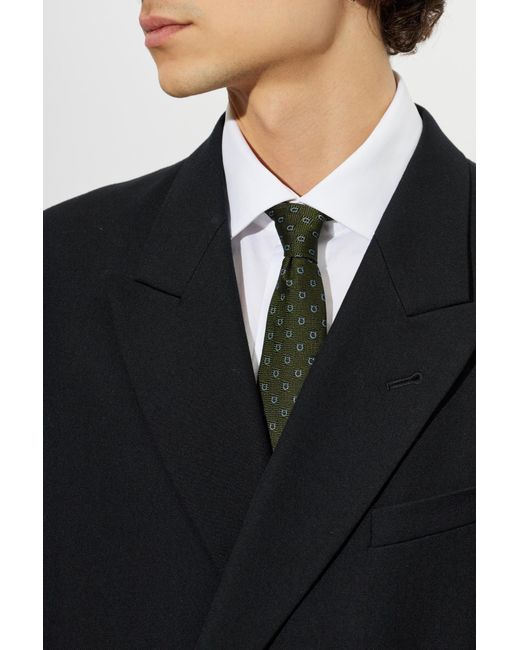 Ferragamo Green Silk Tie for men