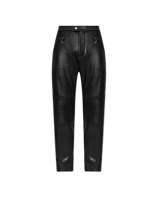 DSquared² Black Waxed Trousers for men