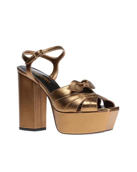 Ysl shop gold platform