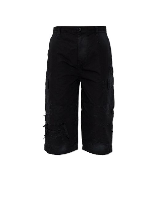 Balenciaga Black Cargo Shorts for men