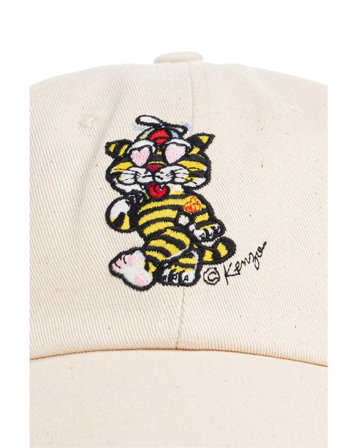 KENZO White Cap With Patch