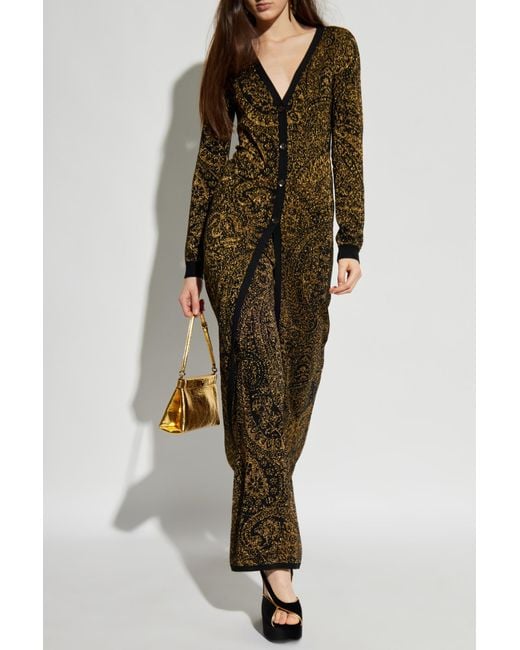 Etro Black Long Cardigan With Lurex Thread