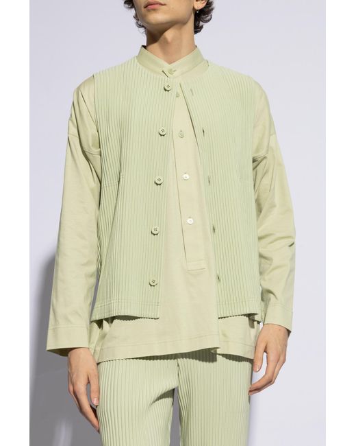 Homme Plissé Issey Miyake Green Pleated Vest, for men