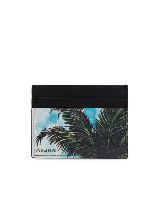 DSquared² Black Card Case With Print for men