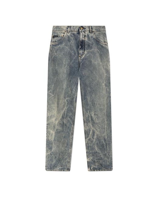 Dolce & Gabbana Gray Jeans With A Vintage Effect for men