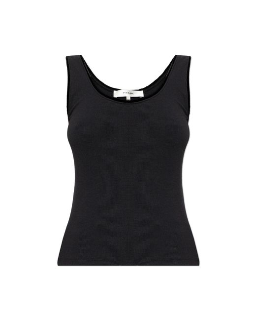 FRAME Black Strap Top