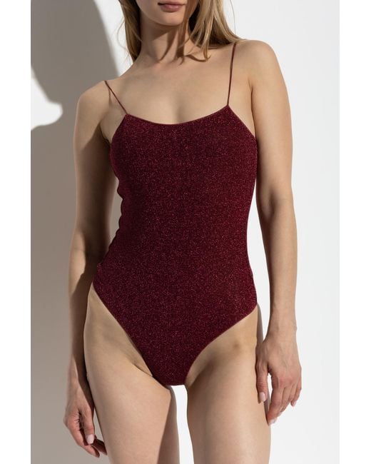 Oseree Red One-Piece Swimsuit