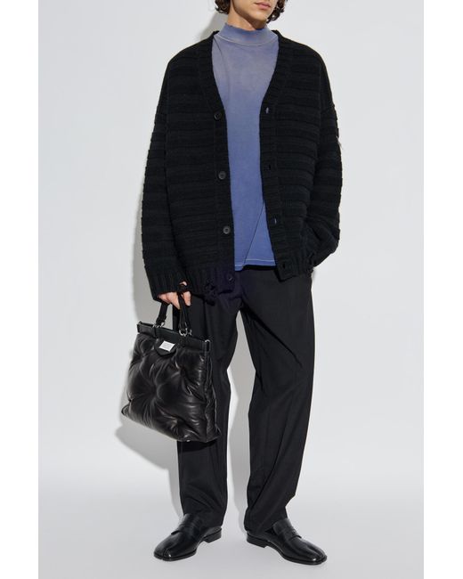MM6 by Maison Margiela Black Cardigan With Wool Trim for men