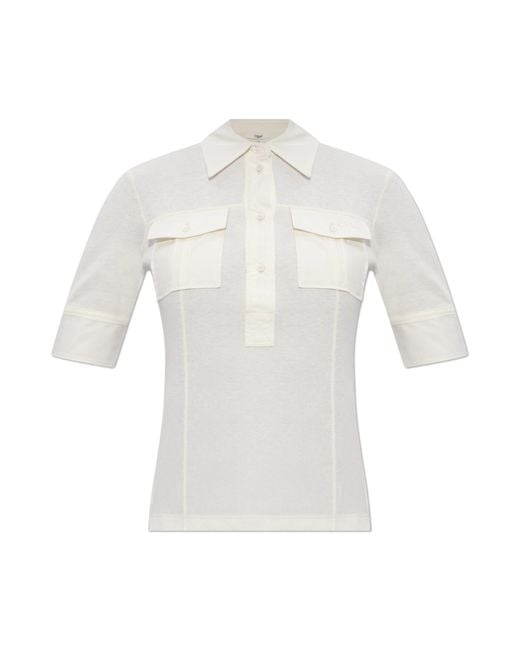 Chloé White Cotton Polo Shirt With Pockets