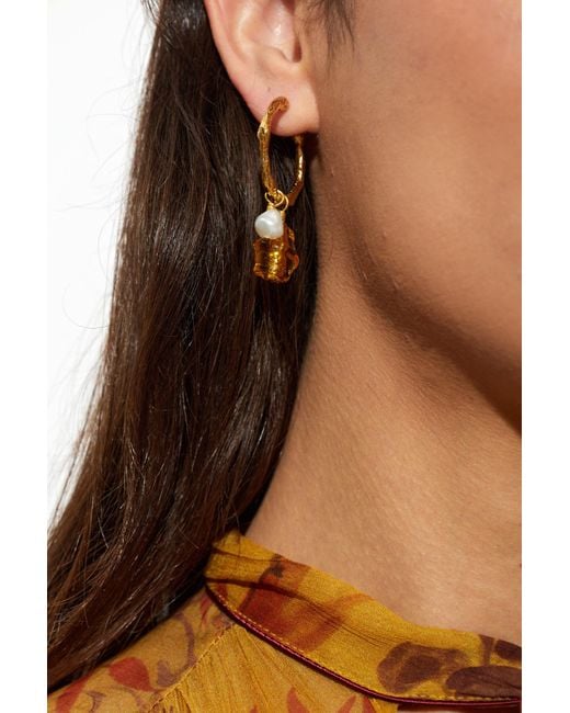 Forte_forte Metallic Earrings With Pendants