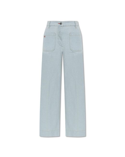 Victoria Beckham Blue Jeans With Logo