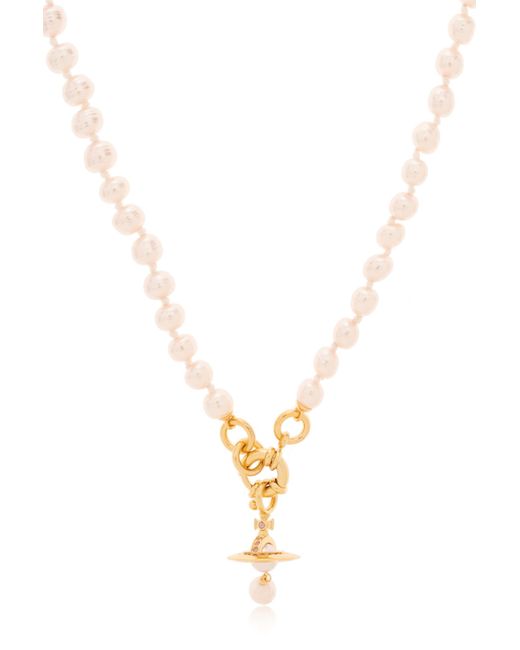 Vivienne Westwood Metallic 'aleksa' Pearl Necklace,