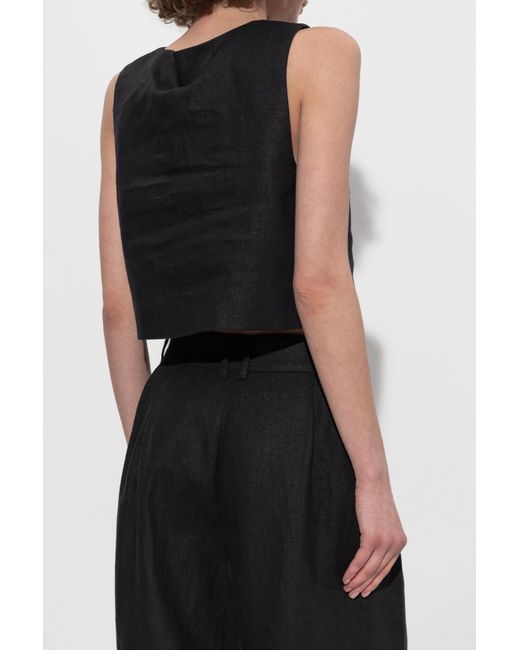 Posse Black Linen Vest "Rio"