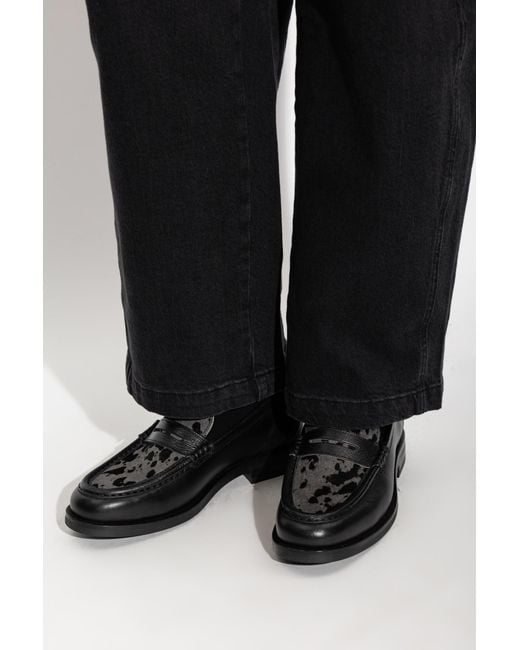 AllSaints Black Leather Loafers for men