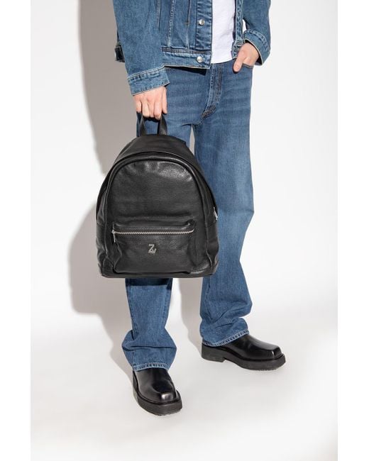 Zadig & Voltaire Leather Backpack in Blue for Men Lyst