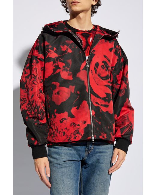 Alexander McQueen Red Hooded Jacket, for men