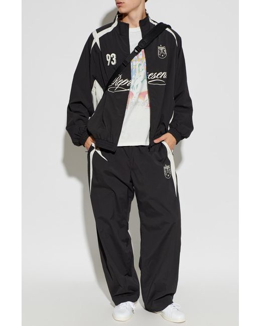 Represent Black Jacket With Logo for men