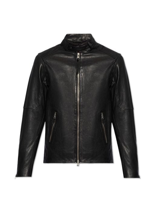 AllSaints Black ‘Cora’ Leather Jacket for men