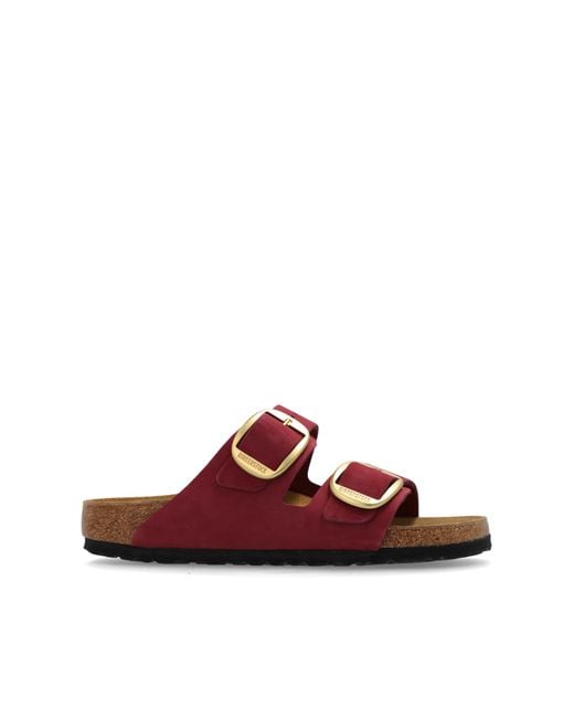 Birkenstock Red 'Arizona Big Buckle' Slides