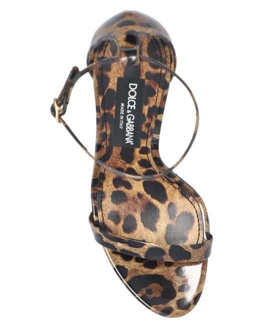 Dolce & Gabbana White Sandals With Animal Motif