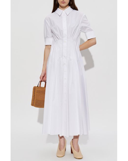 Marni White Cotton Dress With Darts