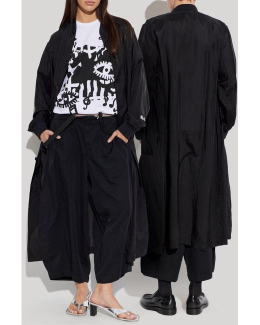 Comme des Garçons Black Coat With Printed Logo