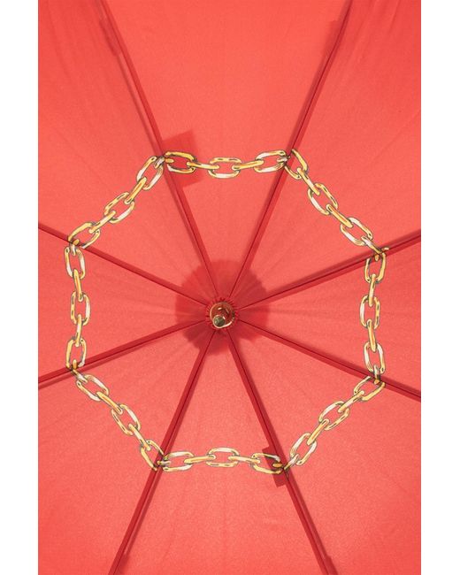 Moschino Red Umbrella With Logo,