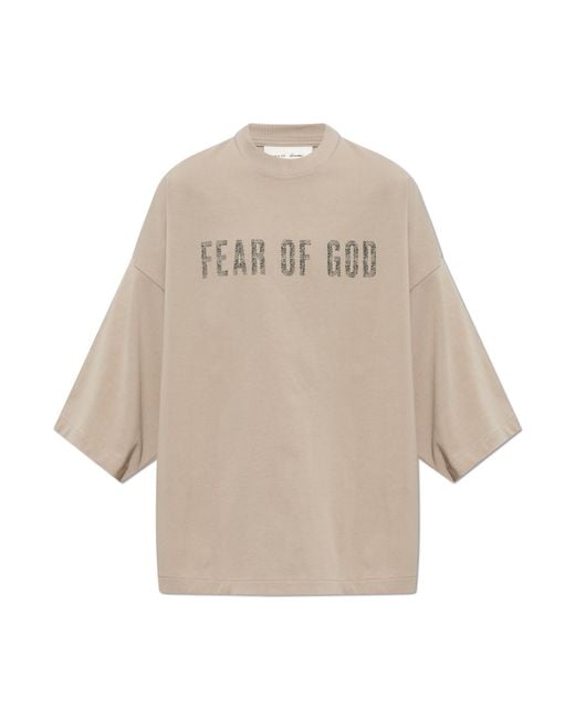Fear Of God Natural Cotton T-Shirt With Print for men