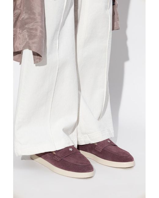 Tory Burch Purple Suede "Loafers" Shoes