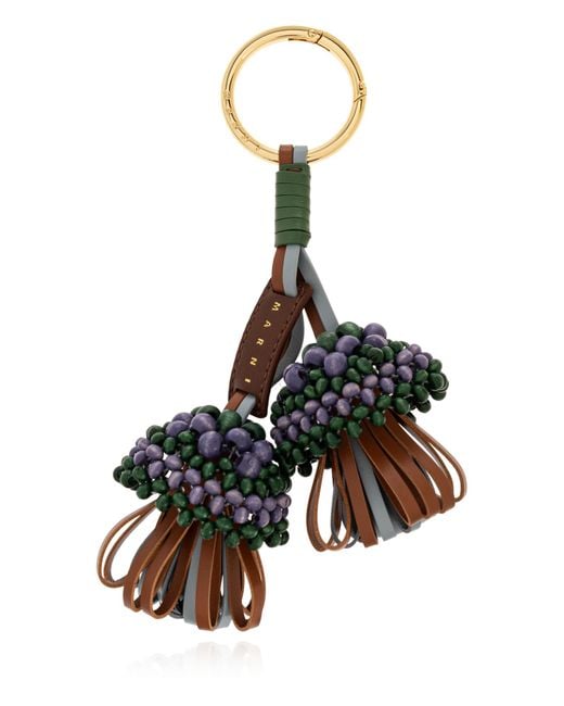 Marni Black Keychain With Beads