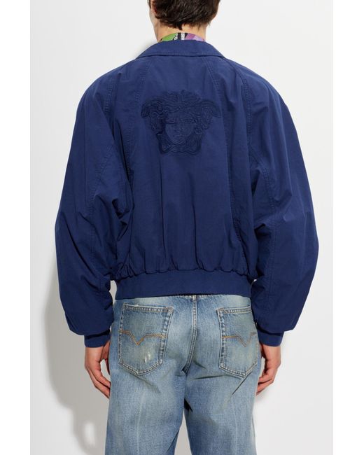 Versace Blue Cotton Jacket for men