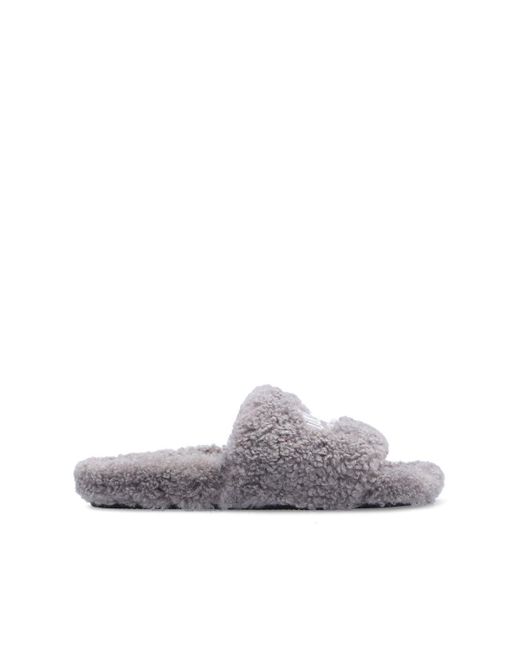 Balenciaga Gray 'furry' Slides