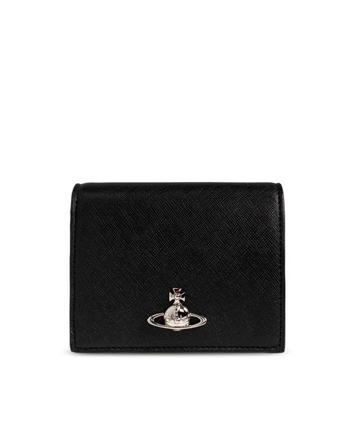 Vivienne Westwood Black Wallet With Application Logo