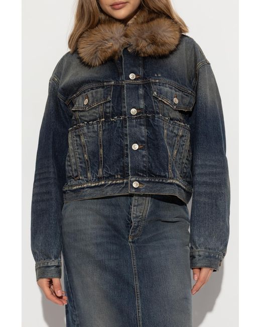 Balenciaga Blue Denim Jacket With Vintage Effect