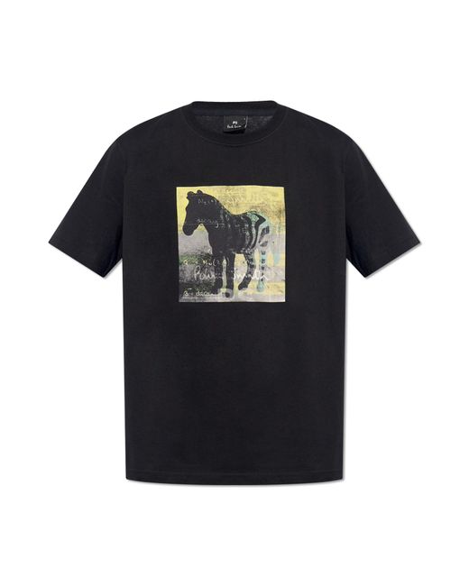 PS by Paul Smith Black Printed T-Shirt for men